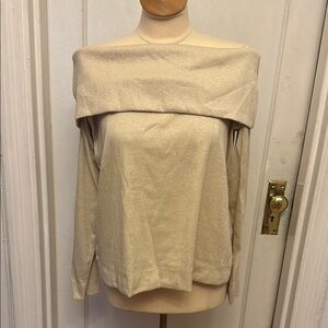 LOFT Cream Off-the-Shoulder Sweater